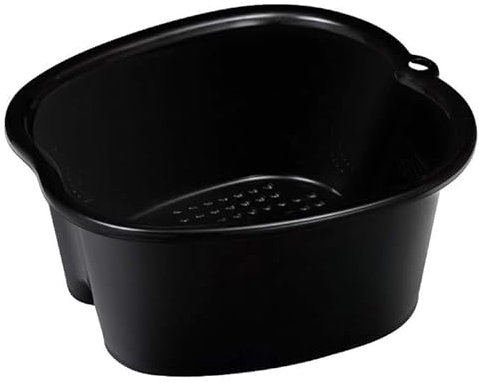 Foot Soaking Bath Basin – Large Size for Soaking Feet | Pedicure and Massager Tub for at Home Spa Treatment | Callus, Fungus, Dead Skin Remover (Black)