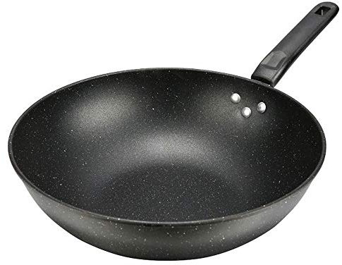 FEIGUO Sarten antiadherente Wok, cocina de induccion sin humo, estufa de Gas, utensilios de cocina universales, sarten de induccion, utensilios de cocina de ceramica antiadherentes