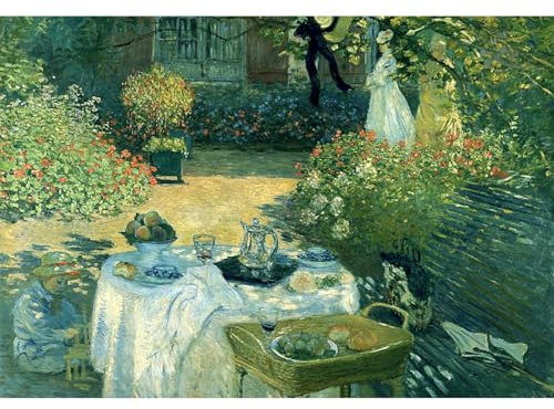 MISITU Mini 1000 Pieces Jigsaw Puzzle for Adult, Painting Lunch by Monet, Micro Puzzles for Room Decoration