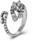 Qxiao Kreativer offener Ring, wilder Tiger, verstellbar, für Damen und Herren, Vintage-Tierschmuck, Geschenk, Metall, einfach
