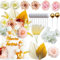 JeVenis Rosa Blume Kuchen Dekorationen Rosa Palme Bouquet Kuchen Topper Gold Kugeln Getrocknete Blumen Rose Kuchen Dekorationen Getrocknete Blumen für Kuchen Geburtstag Hochzeit