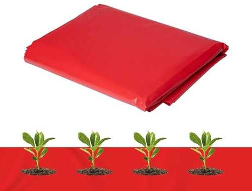 Rot Pflanzen Mulchfolie - Roter Mulch Garten Mulch - Mulchfolie Rot Grow Film Landwirtschaft Pflanzen Folie für Tomate, Erdbeere, Pfeffer, Karotte