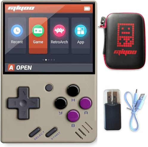 LXHAHQ Miyoo Mini V2 - Consola de juegos portátil con pantalla Retina HD de 2.8 pulgadas, consola de juegos retro de código abierto profundamente optimizada, juego ultra suave sin retraso, tarjeta TF