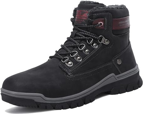 ARRIGO BELLO Stivali Uomo Invernali Scarpe Inverno Calda Foderato Montagna Antiscivolo Trekking Boots Scarponcini Neve Taglia 41-46EU (A-Nero, 42)
