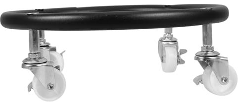 Amosfun Movable Propane Cylinder Bracket Universal Wheels, Thickened Stainless Steel Gas Cylinder Stand, Black Portable Gas Tank Holder Base for Kitchen and Outdoor Use