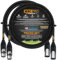 WORLDS BEST CABLES 2 Units - 0.75 Meter - WBC-PRO-QUAD Ultra-Silent Ultra-Flexible Balanced Star-Quad Cable with Amphenol Male & Female XLR Plugs & Black Tweed Jacket