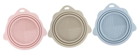 FRCOLOR 3pcs Makeup Brush Cleaning Silicone Makeup Brush Cleaner Bowl Beauty Sponge Cleaning Mat Travel-friendly