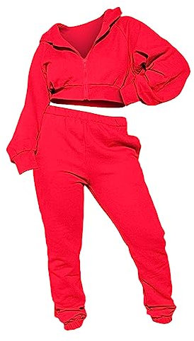 Zweiteiler Trainingsanzüge Damen Hausanzug Sportkleidung Weich Große Größen Set Sweatanzug Training Zweiteiliger Modern Tracksuits Jogginganzug Sweatjacke und Sweatpants Suit Trainingsanzug