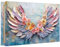 WENGTIAO 3D Roses Ailes d'ange Tableau Decoration Murale Encadré Toile Peinture Ailes et Fleurs Colorées Decoration Murale Salon Maison Deco Chambre Prêt à Accrocher 60x90cm