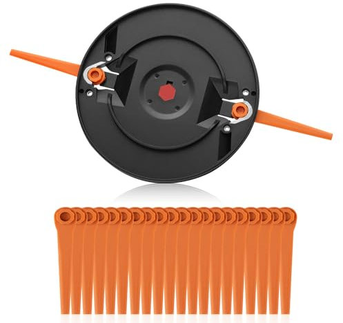 【Upgrade】 Double Blade Knife Plate Compatible for Flymo Cordless Strimmer, Replacement Blade Plate Accessories for Flymo Grass Trimmer, 20 Blades