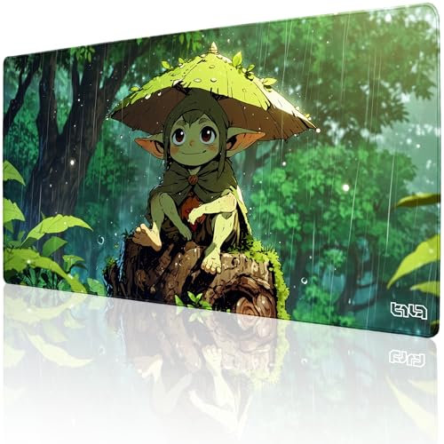 Tilt Schreibtischunterlage 100x50 cm Gaming Mauspad XXL | Rutschfester Mousepad Groß für Schreibtisch und PC Gadgets | Wasserdichter Desk Mat (Rainy Elf)