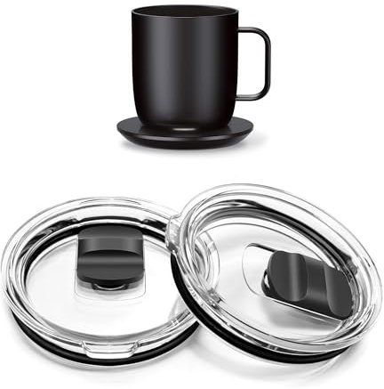 UWSTE 2Pcs Magnetic Slider Replacement Mug Lid Compatible with Ember First and Second Generation Mugs, 14 oz, Splash-Proof
