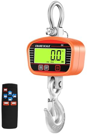 2200lb/1000kg Bilancia da gru digitale,Bilancia Industriale Bilancia a Sospensione,Facile da usare,Bilancia Elettronica Portatile per Gru per azienda agricola,fabbrica,costru(Size:2000kg,Color:Orange)