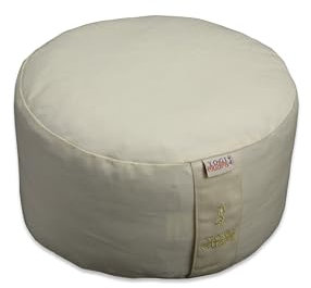 Ersatzbezug für Yogakissen rund Ø33x20 cm – Kissenhülle aus 100 % Baumwolle mit Kordelzug – Bezug für Meditationskissen – waschbar, atmungsaktiv, ohne Füllung – 1 Stück Yogazubehör (Nature)