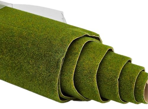 Iberplace Kunstrasenteppich, 41 x 100 cm, 7 Farben, ideal für Modellbau, Dioramen und Krippen, Modelleisenbahn (Sommer)