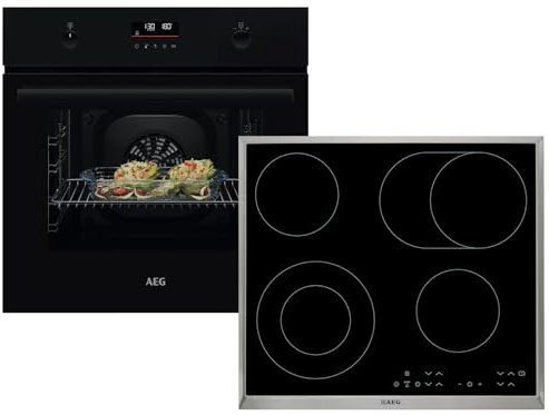 AEG AB32BP Set Pyrolyse Backofen BPK53516XB + Glaskeramikkochfeld HK634060XB