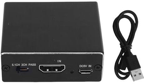 Extractor de Audio HDMI 4K 60Hz, Convierta HDMI a O óptico S/PDIF Convertidor de Divisor del Extractor de Sonido de 3.5 Mm, Conversor Digital a Audio Analógico para Auriculares