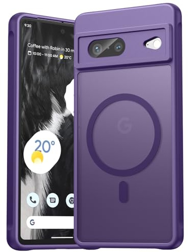EASDNB für Google Pixel 7 Hülle für Magsafe, Magnetisch Handyhülle für Pixel 7 Case, Kameraschutz Stoßfeste Kratzfeste Durchscheinende Schutzhülle für Google 7, Lila