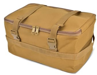 MiOYOOW Outdoor Bestecktasche, Camping Aufbewahrungstasche, Taktischer Küchen Kochgeschirr Organizer mit Doppelreißverschluss und Entriegelungsschnalle zum Angeln, Wandern und Reisen