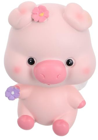 SOPOTUTU Muñeco Cabezón Toppers De Pastel De Cerdo En Miniatura Linda Muñeca Decoración De Escritorio Estatuilla De Mini Cerdo Piezas De Decoración del Automóvil Lindas Figuras Resina