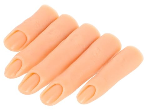 HONITANO 5stücke Künstliche Hand Aus Silikon Übungsfinger Für Nägel Einsteckbare Nagelspitzen Übungshand Für Maniküre Modell Für Künstliche Finger