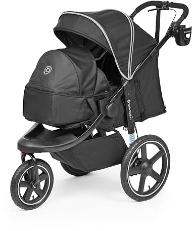 Ickle Bubba Venus Jogger Pro Prime All Terrain Pushchair (Midnight) | 3 Wheel Running Buggy With Reclining seat, Rear Suspension, Handlebar Brake, Newborn Cocoon, UPF50+ Hood, Birth to 22kg