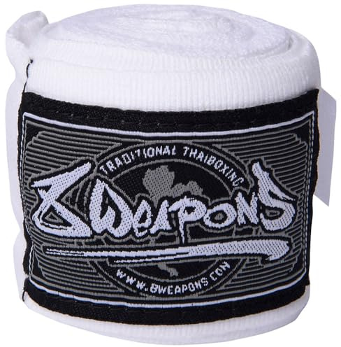 8 WEAPONS Boxbandagen Halbelastisch, Ideal für Training und Wettkampf, Verstärkter Klettverschluss, Bandagen für Muay Thai, K1, Boxen, MMA und Kickboxen