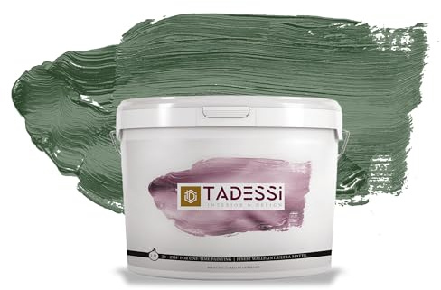 TADESSI Color Vista Wandfarbe Grün - Waldgrün - Sage Green - Matte Dispersionsfarbe - Hochwertige Innenfarbe für Wand und Decke - 2.5 Liter