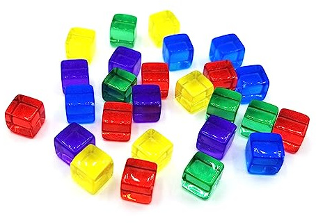 KieTeiiK 200 Stück Bunte 6-seitige Acrylwürfel 8 Mm D6 Leere Würfel Quadratische Ecke Durchsichtig Für Kinder Pädagogisches Brettspiel