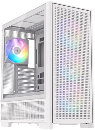 SILENTWARE Air 2000 A-RGB White Midi Tower PC-Gehäuse, Glas-Seitenfenster, 7 RGB-Lüfter, extremer Airflow, ASUS BTF & MSI Project Zero, PWM / 3- & 4-Pin, 420mm Radiator, E-ATX, ATX/mATX/ITX, USB-C