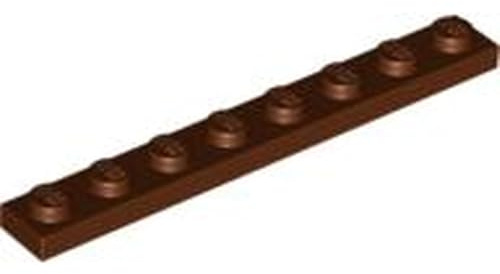 LEGO Plate 1 x 8, Part 3460 (Reddish Brown, 10, count)
