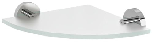 Sapho X-Round Glasablage Ecke, viertelrund 200x200mm, Chrom/Milchglas - Regal: Ecke