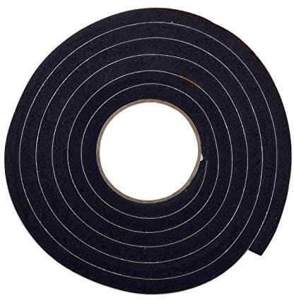 Frost King R738H Self-Stick Foam Rubber Foal Weatherseal, 3/8 W, 7/16 T, 10 ft L, Black