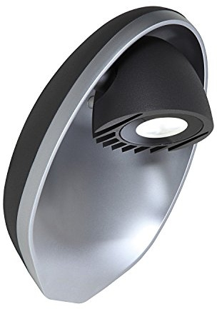 Eco Light Moderne LED-Außenwandleuchte Eggo, oval, schwenkbarer Kopf, 350 lm, 9 W, 12,5x20,8 cm 6160 GR
