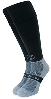 WackySox Black, M, Knee Length Sports Socks for Rugby, Hockey and Football