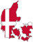 Samunshi® Dänemark Aufkleber Autosticker in Landesfarben - 12x15cm