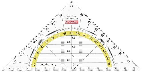 Brunnen 104975401 Geometrie-Dreieck / Geodreieck (für Schule und Büro, 16 cm, bruchsicher, glasklar)