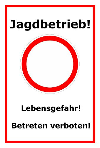 Melis-Folienwerkstatt Schild Jagdbetrieb - 60x40cm - Bohrlöcher - 3mm Aluverbund – 20 VAR S00351-003-B