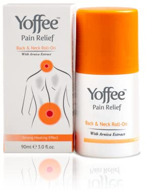 Yoffee Arnika Entspannungsgel Roll-On Format und Massageroller - 2 in 1 - Rücken und Nackenschmerzen – Zur Linderung von Muskelschmerzen - Wärmewirkung - Vegan- Parabenfrei - 90 ml - Made in Spain