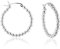 DTPsilver - Damen - Creolen mit Kugel - Ohrringe 925 Sterling Silber - Dicke 3 mm - Durchmesser 30 mm