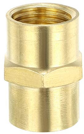 sourcing map Brass Pipe Fitting, Equal Coupling, 1/4 NPT Female ×1/4 NPT Female Pipe, Pack of 3