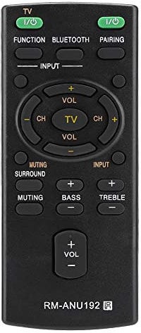 ASHATA Replacement RM-ANU192 Remote Control For Sound Bar SACT60BT SS-WCT60 SSWCT60 HT-CT60BT HTCT60BT SA-CT60BT HTCT60 HT-CT60, etc
