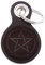 Samunshi® Pentagramm Schlüsselanhänger Leder Gravur Motiv für Männer und Frauen Individuell Schlüssel Anhänger Geschenk 8x4,8cm dunkel braun/graviert