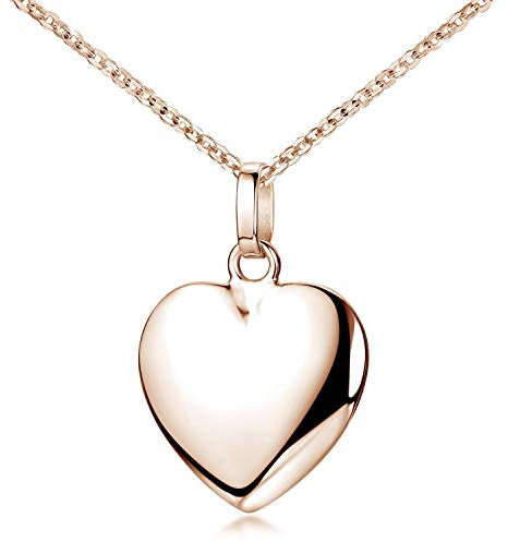 MATERIA by Matthias Wagner Herzkette Rosegold Damen klein - 50cm 925 Silber rose gold vergoldet KA-272-Rose_K53-50