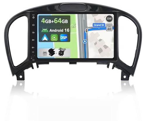 YUNTX [4G+64G] Android 16 Autoradio adatto per Nissan Juke (2010-2017) YF15 Infiniti ESQ -GPS 2 Din- Cam+MIC Incluso-Carplay/Android Auto/DSP/Controllo del volante/WiFi/Bluetooth/Mirrorlink