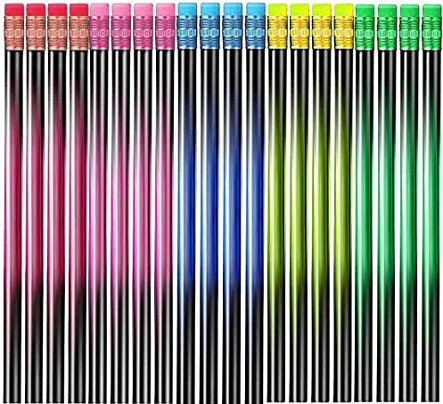 iYLin002511021217 20 Stück Farbwechsel Stimmungsstift Wechsel Stimmung Bleistift Farbwechsel Stifte Mit Radiergummi Thermochrome Wechsel Stifte Holzstifte Bunt-therm Für Erwachsene Und Kinder