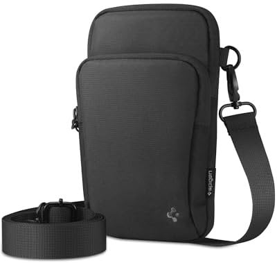 Spigen Handytasche [Dynamic Shield] Crossbody Joggen [Ergonomischer Riemen] kompatibel mit iPhone 16/15/14/13 Serien, Galaxy S25/S24/S23 und Allen Smartphones