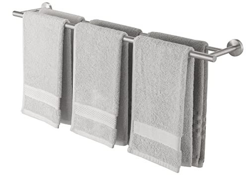 KES Handtuchhalter Doppel Badetuchhalter Edelstahl SUS304 Handtuchstange Badezimmer 86 cm Lang Handtuch Halterung Duschtuchhalter Wandmontage Gebürstet, A2001S86-2