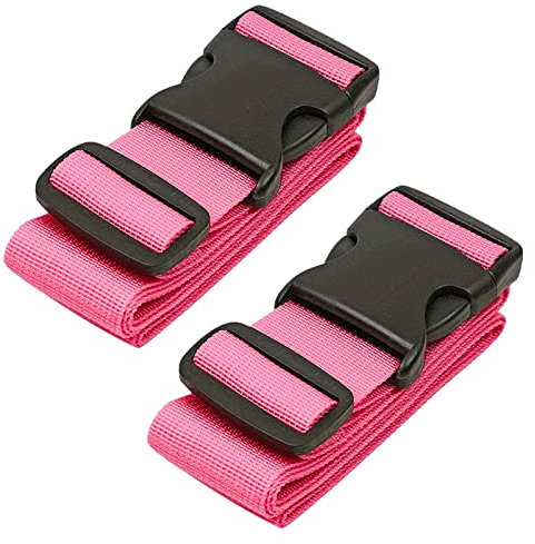 Koffergurt Kofferband YUTOU 2 Stück Koffergurte Lang Kofferband Gurt Gepäckgurt Koffer Band Travel Luggage Strap Gepäckgurt Rucksack Gurt mit Verstellbare Schnallen (Pink)