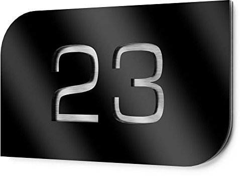 Graviers Design Plaque de numéro de maison - En acier inoxydable V2A - 160 x 110 mm - Noire - Résistante aux intempéries et à la rouille - Personnalisable - Fabriquée en Allemagne